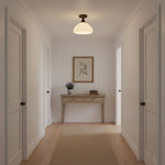 Marcellis Flush Mount Ceiling Light in Vintage Bronze and Glass