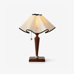 Marcellis Table Lamp with Wooden Base and Fabric Shade