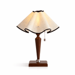 Marcellis Table Lamp with Wooden Base and Fabric Shade