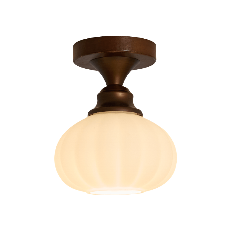 Marcellis Flush Mount Ceiling Light in Vintage Bronze and Glass