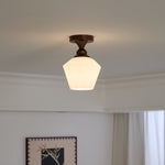 Marcellis Flush Mount Ceiling Light in Vintage Bronze and Glass