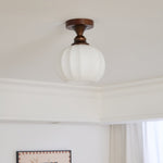 Marcellis Flush Mount Ceiling Light in Vintage Bronze and Glass