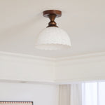 Marcellis Flush Mount Ceiling Light in Vintage Bronze and Glass