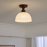 Marcellis Flush Mount Ceiling Light in Vintage Bronze and Glass