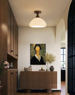 Marcellis Flush Mount Ceiling Light in Vintage Bronze and Glass
