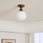 Marcellis Flush Mount Ceiling Light in Vintage Bronze and Glass