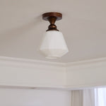 Marcellis Flush Mount Ceiling Light in Vintage Bronze and Glass