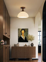 Marcellis Flush Mount Ceiling Light in Vintage Bronze and Glass