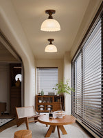 Marcellis Flush Mount Ceiling Light in Vintage Bronze and Glass