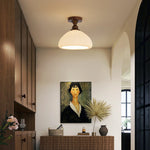 Marcellis Flush Mount Ceiling Light in Vintage Bronze and Glass
