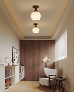 Marcellis Flush Mount Ceiling Light in Vintage Bronze and Glass