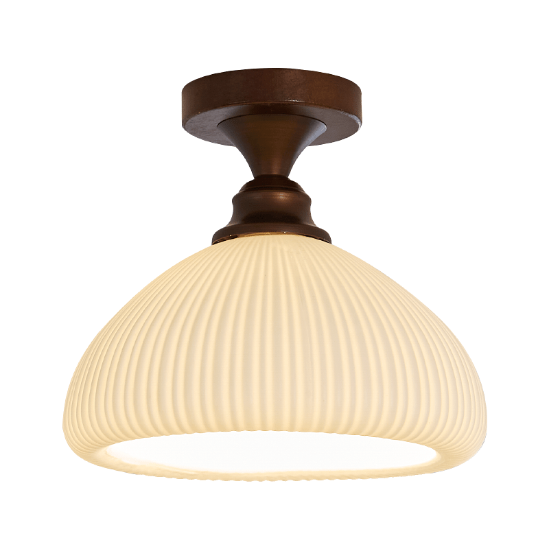 Marcellis Flush Mount Ceiling Light in Vintage Bronze and Glass
