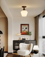 Marcellis Flush Mount Ceiling Light in Vintage Bronze and Glass