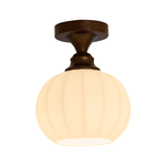 Marcellis Flush Mount Ceiling Light in Vintage Bronze and Glass