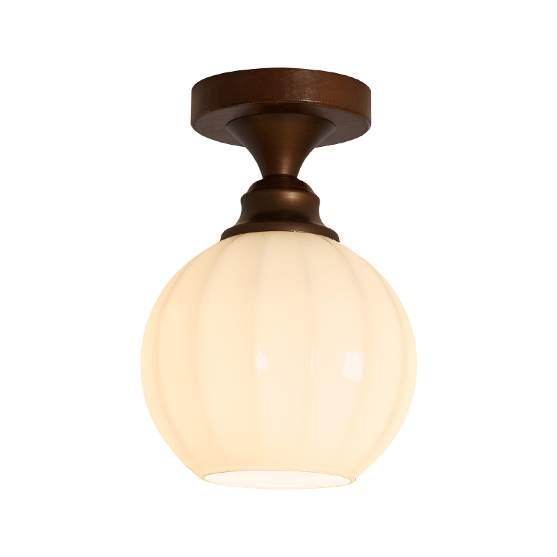 Marcellis Flush Mount Ceiling Light in Vintage Bronze and Glass