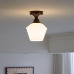 Marcellis Flush Mount Ceiling Light in Vintage Bronze and Glass