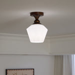 Marcellis Flush Mount Ceiling Light in Vintage Bronze and Glass