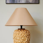 Marelo Ceramic Table Lamp with Fabric Shade for Living Room and Bedroom