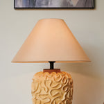 Marelo Ceramic Table Lamp with Fabric Shade for Living Room and Bedroom
