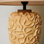 Marelo Ceramic Table Lamp with Fabric Shade for Living Room and Bedroom
