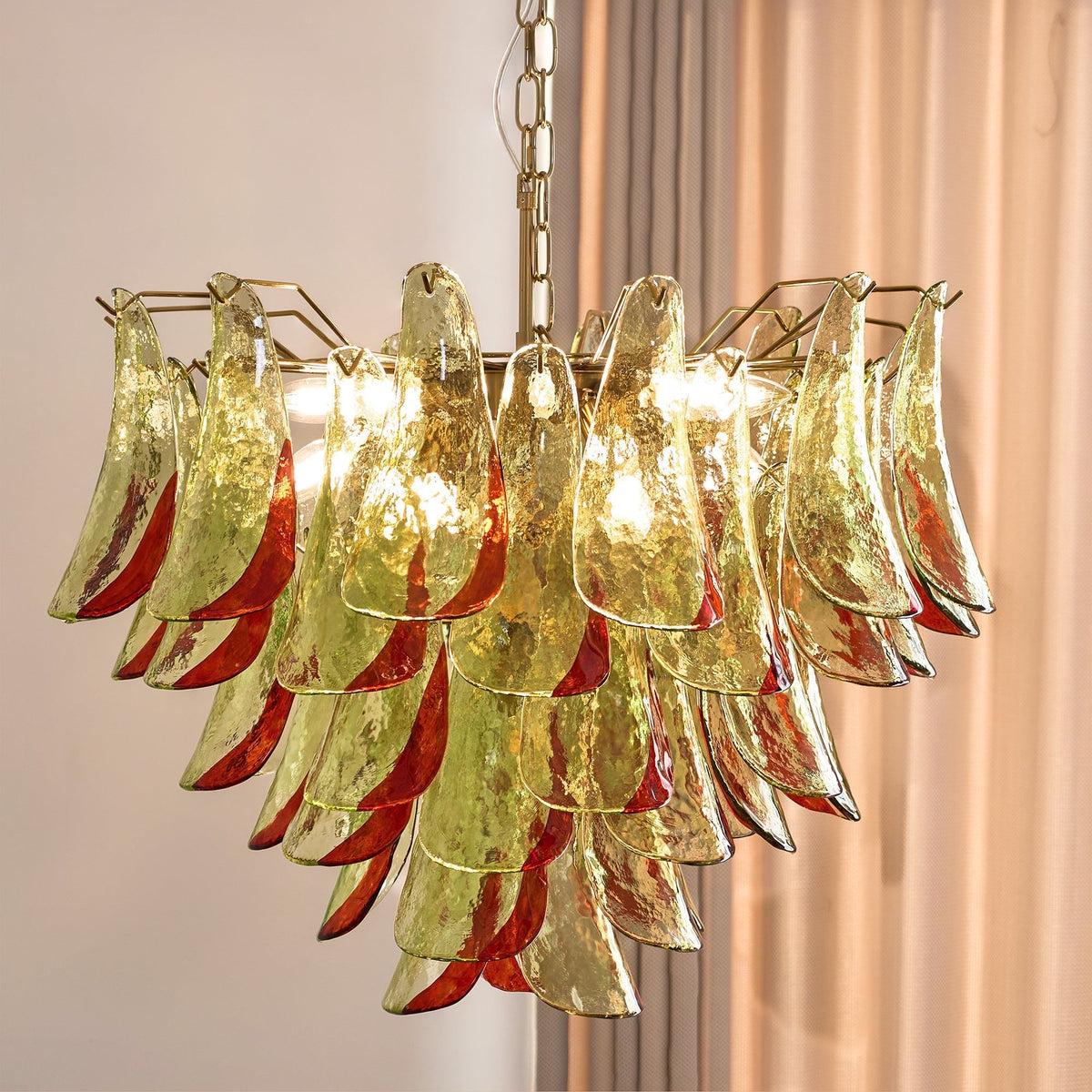 Marielle Glass Chandelier – Modern Art Deco Pendant Light for Dining Room & Foyer
