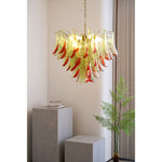 Marielle Glass Chandelier – Modern Art Deco Pendant Light for Dining Room & Foyer