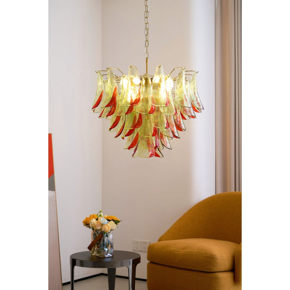 Marielle Glass Chandelier – Modern Art Deco Pendant Light for Dining Room & Foyer