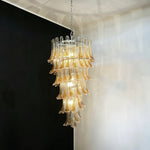 Marigold Glass Chandelier – Cascading Amber Petal Pendant Light for Dining Room & Entryway