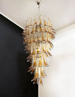Marigold Glass Chandelier – Cascading Amber Petal Pendant Light for Dining Room & Entryway