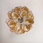 Marigold Glass Chandelier – Cascading Amber Petal Pendant Light for Dining Room & Entryway