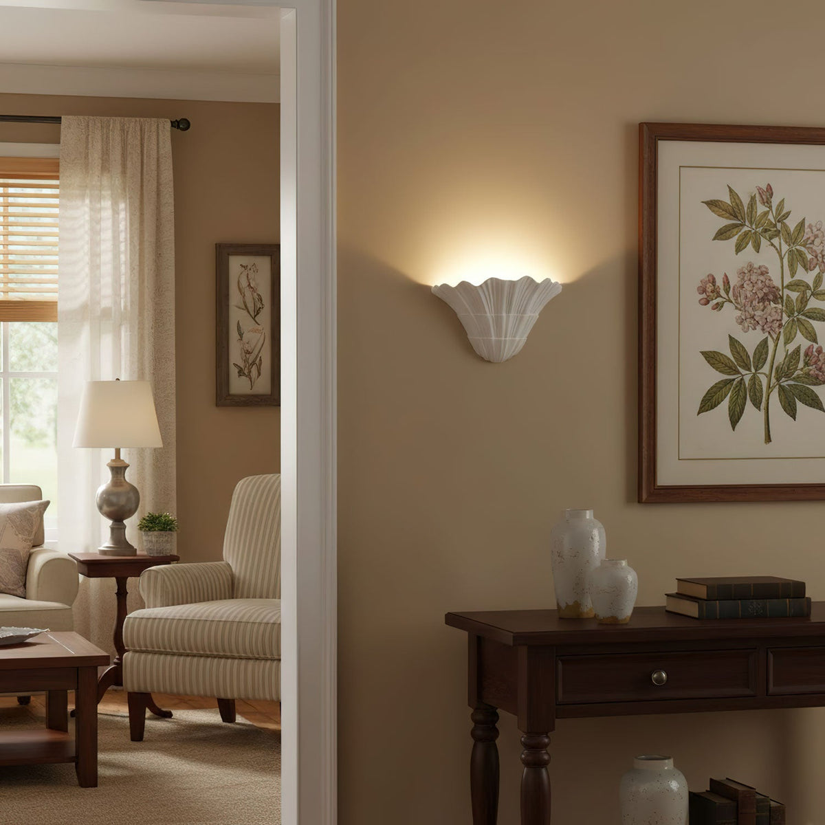 Marina Shell Wall Sconce – Sculptural Coastal Light in White