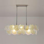 Marisca Modern Glass Chandelier with Pink and Amber Discs