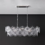 Marisca Modern Glass Chandelier with Pink and Amber Discs