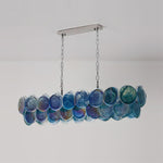 Marisca Modern Glass Chandelier with Pink and Amber Discs