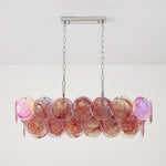 Marisca Modern Glass Chandelier with Pink and Amber Discs