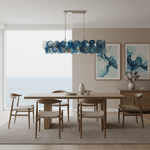 Marisca Modern Glass Chandelier with Pink and Amber Discs