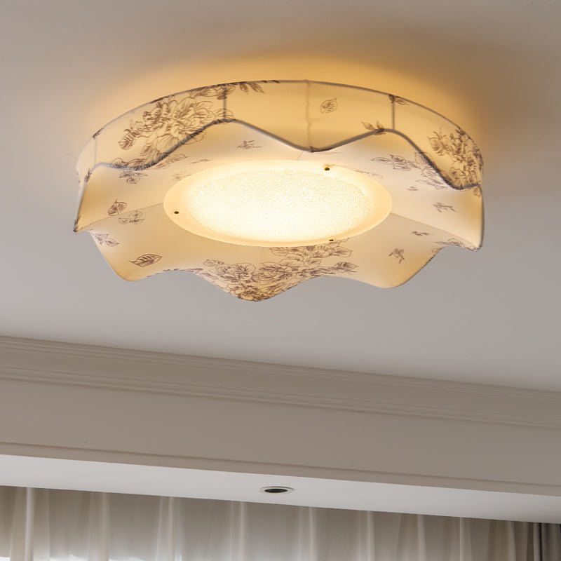 Marisca Flush Mount Ceiling Light – Modern Fabric LED Ceiling Lamp for Bedroom & Living Room