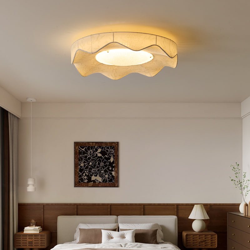 Marisca Flush Mount Ceiling Light – Modern Fabric LED Ceiling Lamp for Bedroom & Living Room
