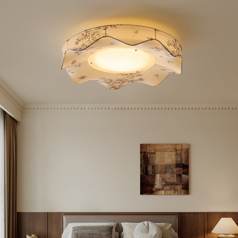 Marisca Flush Mount Ceiling Light – Modern Fabric LED Ceiling Lamp for Bedroom & Living Room