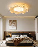 Marisca Flush Mount Ceiling Light – Modern Fabric LED Ceiling Lamp for Bedroom & Living Room