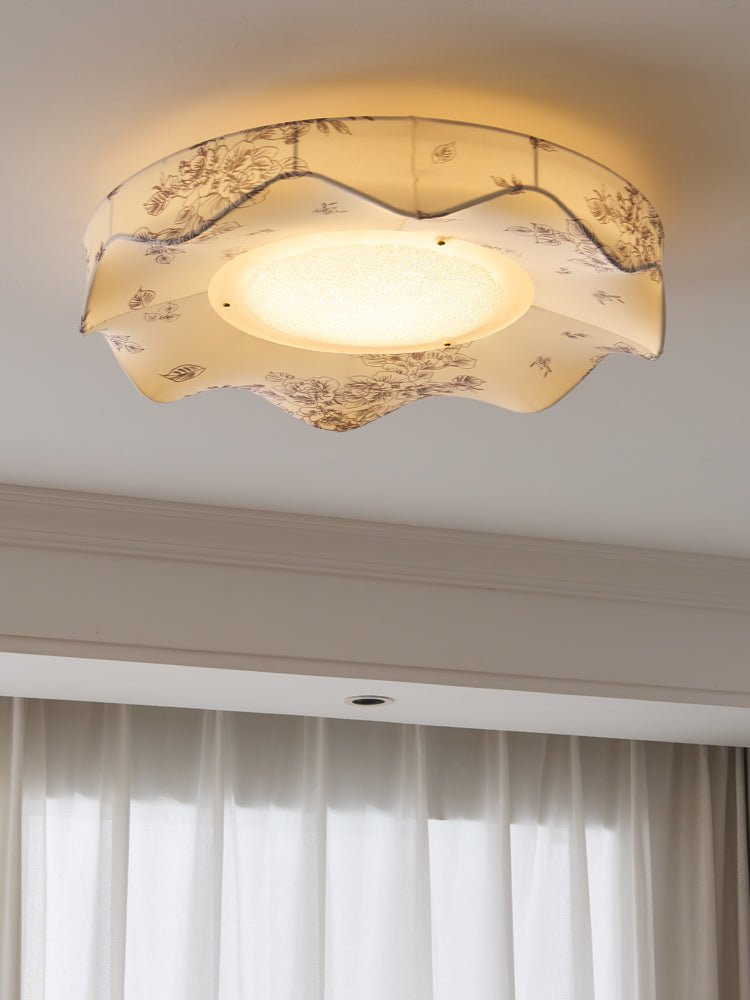 Marisca Flush Mount Ceiling Light – Modern Fabric LED Ceiling Lamp for Bedroom & Living Room