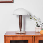 Marlo Dome Table Lamp in Walnut and Marble, Modern Designer Lighting
