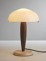Marlo Dome Table Lamp in Walnut and Marble, Modern Designer Lighting