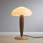 Marlo Dome Table Lamp in Walnut and Marble, Modern Designer Lighting