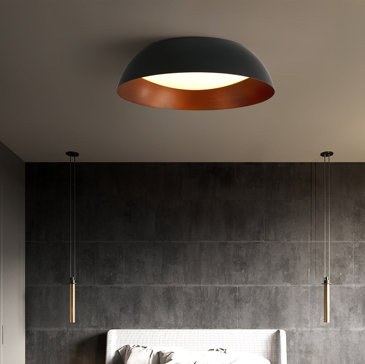 Marlow Shadow Ceiling Lamp – Modern Flush Mount LED Light in Matte Black