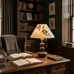 Marlowe Bloom Table Lamp – Art Shade Wooden Bedside Light