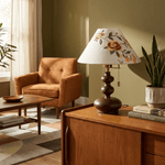 Marlowe Bloom Table Lamp – Art Shade Wooden Bedside Light
