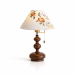 Marlowe Bloom Table Lamp – Art Shade Wooden Bedside Light