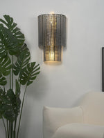 Marlowe Wall Sconce in Smoke Grey Glass and Gold Metal