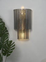 Marlowe Wall Sconce in Smoke Grey Glass and Gold Metal